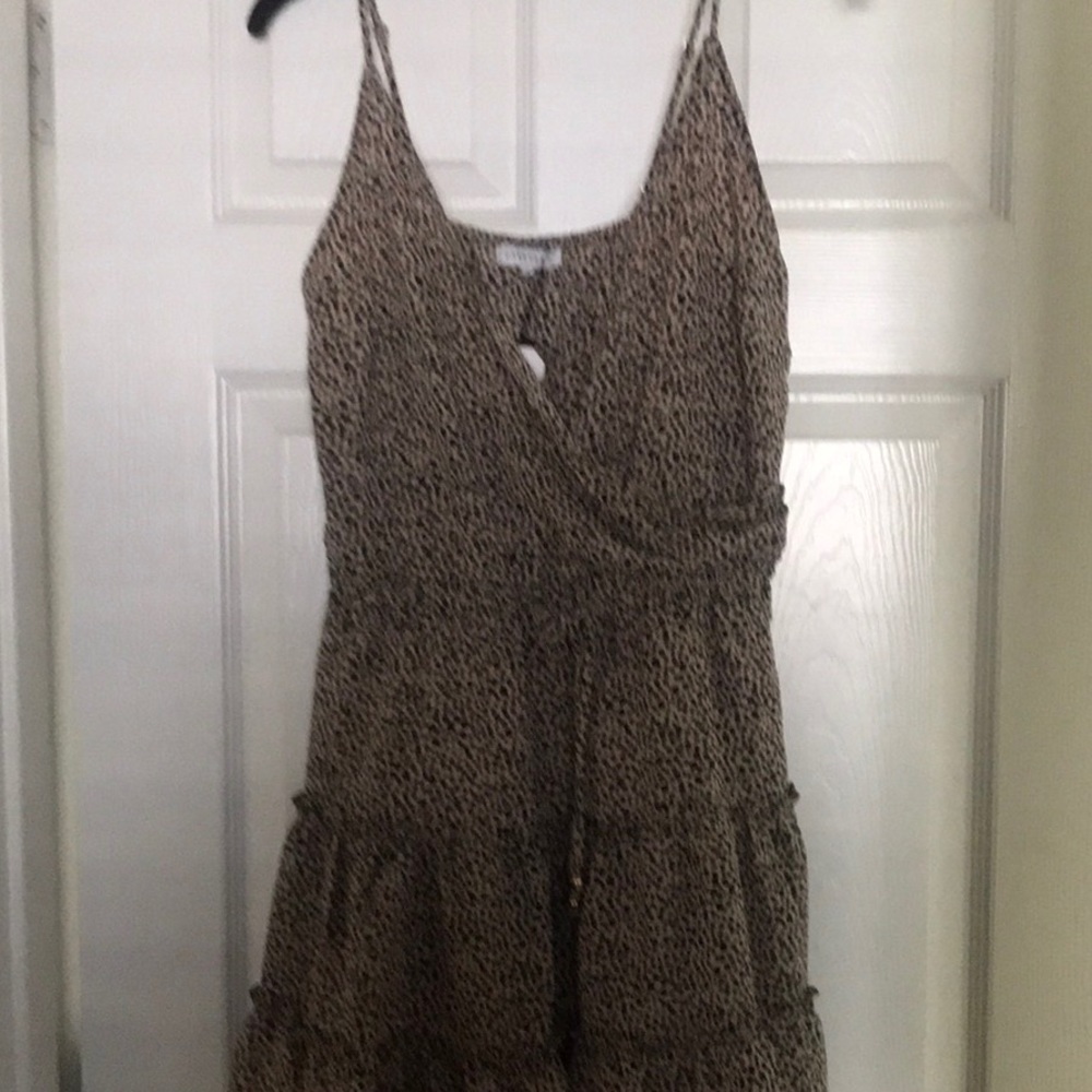 New Black cheetah spaghetti strap dress